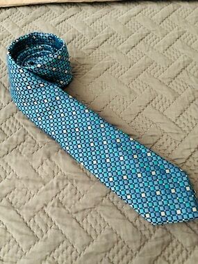 Saville Row Men's Blue Patterned Silk Tie - nwot